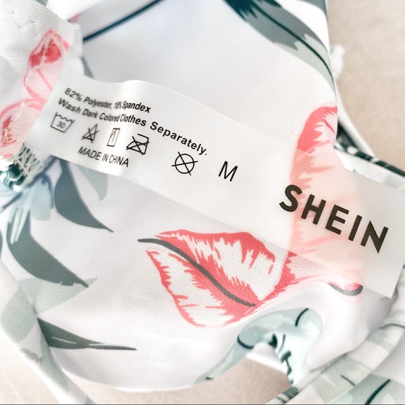 Shein Tropical White Bikini Top Size Medium - Picture 2 of 6